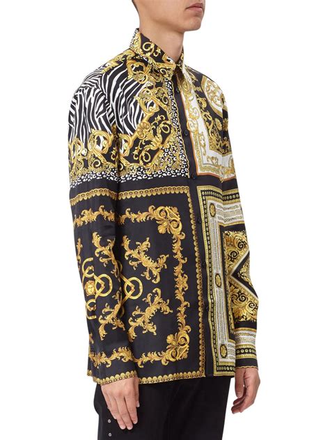 versace half face dress shirt|authentic Versace shirts.